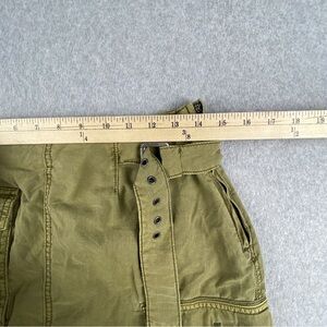 Saint Laurent Khaki Medium YSL Lettering Suede Flap Shoulder Bag